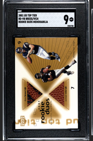 Micheal Vick & Drew Brees Rookie Duo SGC 9