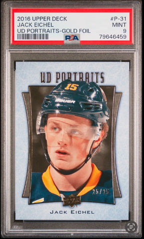 JACK EICHEL PSA 9 25/25 Upper Deck Portraits