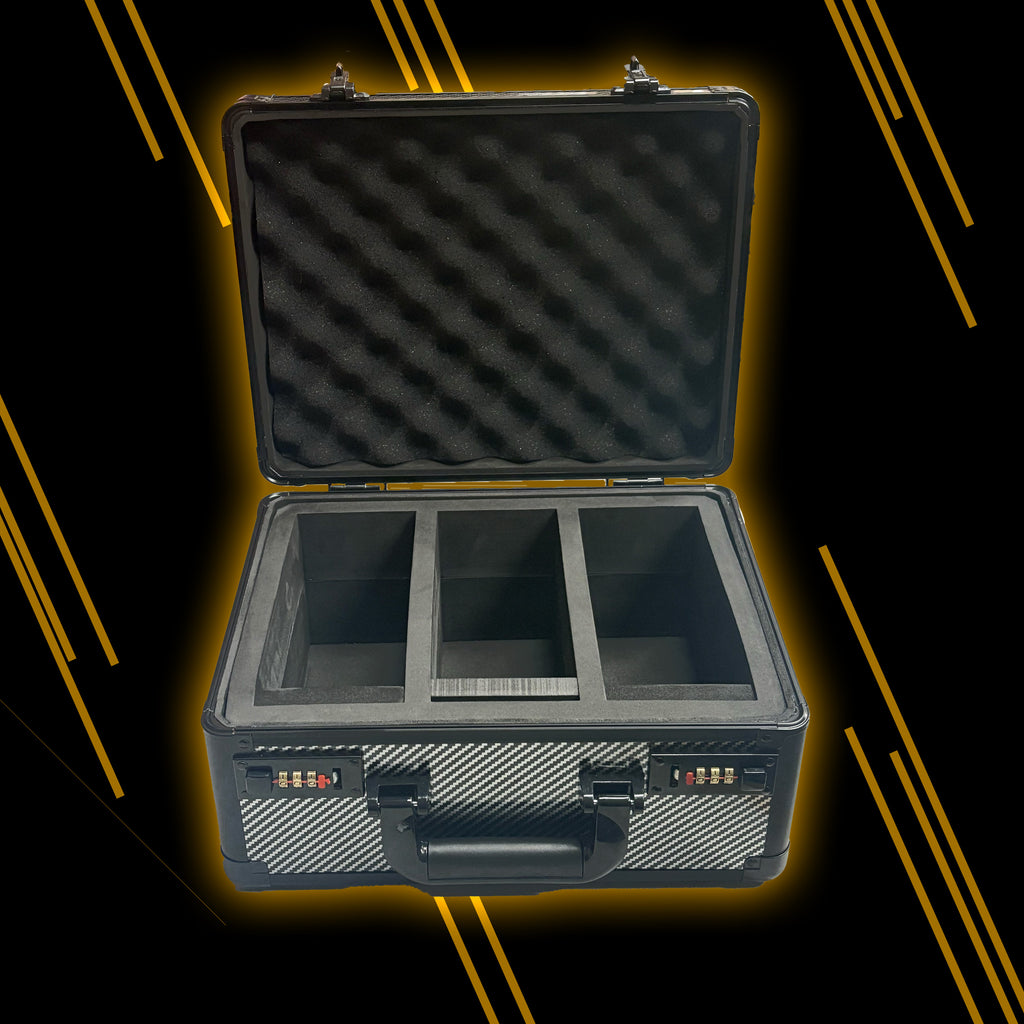graded card case with lock Card Vault USA 3-Row Combo Lock Graded Card Case – Carbon Print